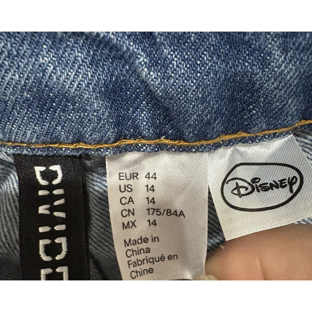 Divided Women's Blue Denim Jeans with Black Mickey Mouse Prints - Picture 3 of 8